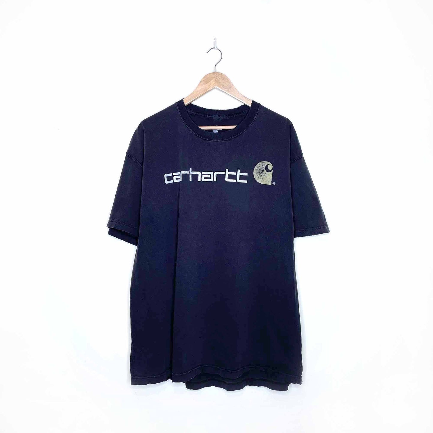 distressed vintage carhartt logo tee - size 2xl