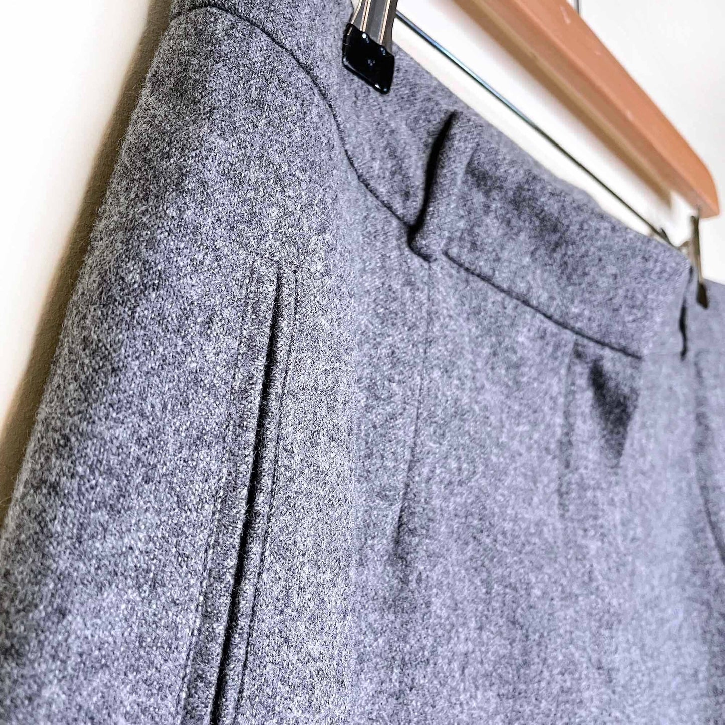 carven grey mid-rise cropped wool trouser - size 40