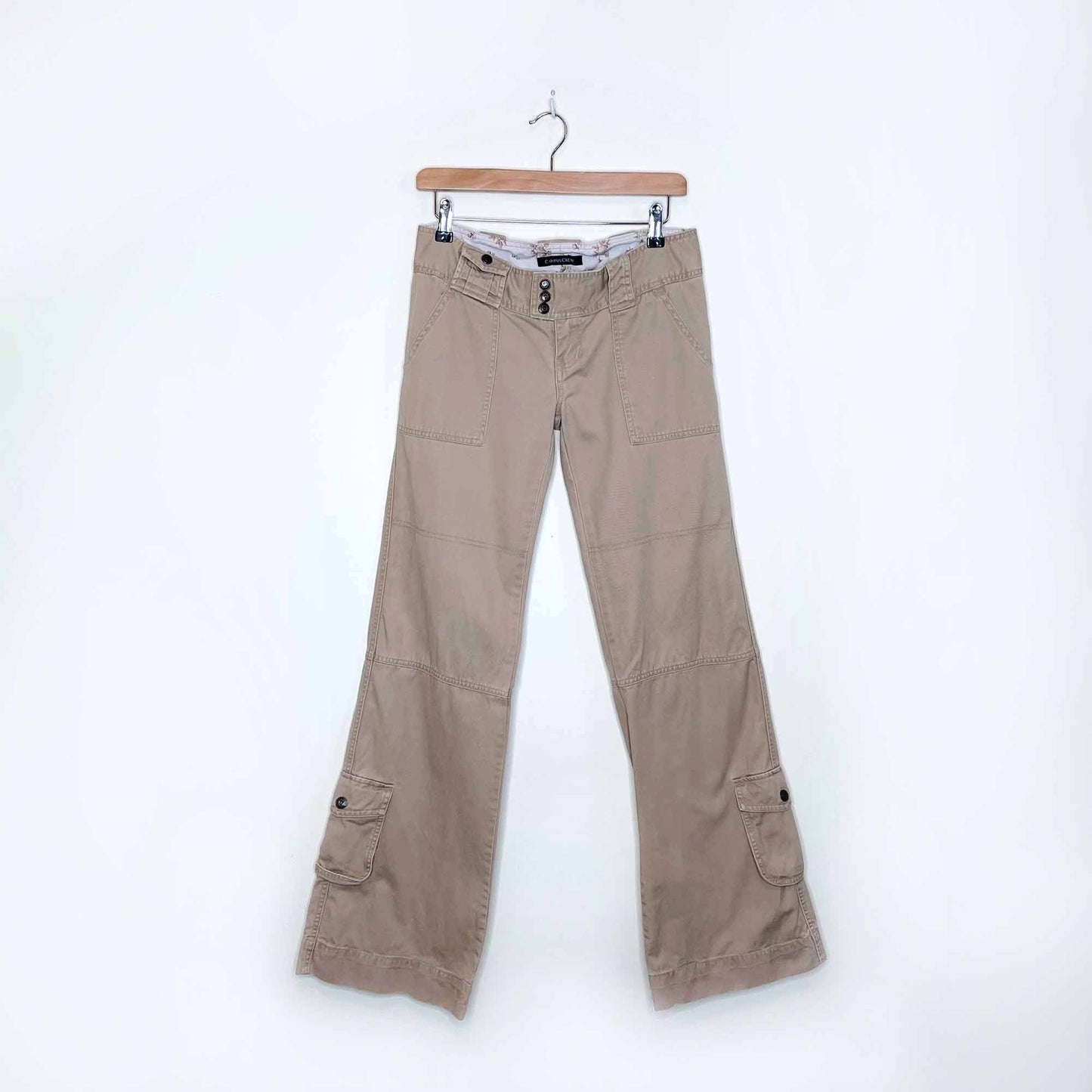 vintage campus crew y2k low rise cargo wide leg pants - size 2