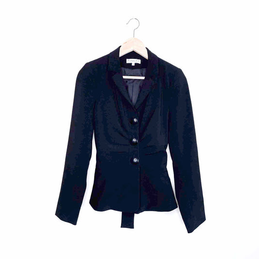 christian dior ruched tie waist uniform blazer - size 38