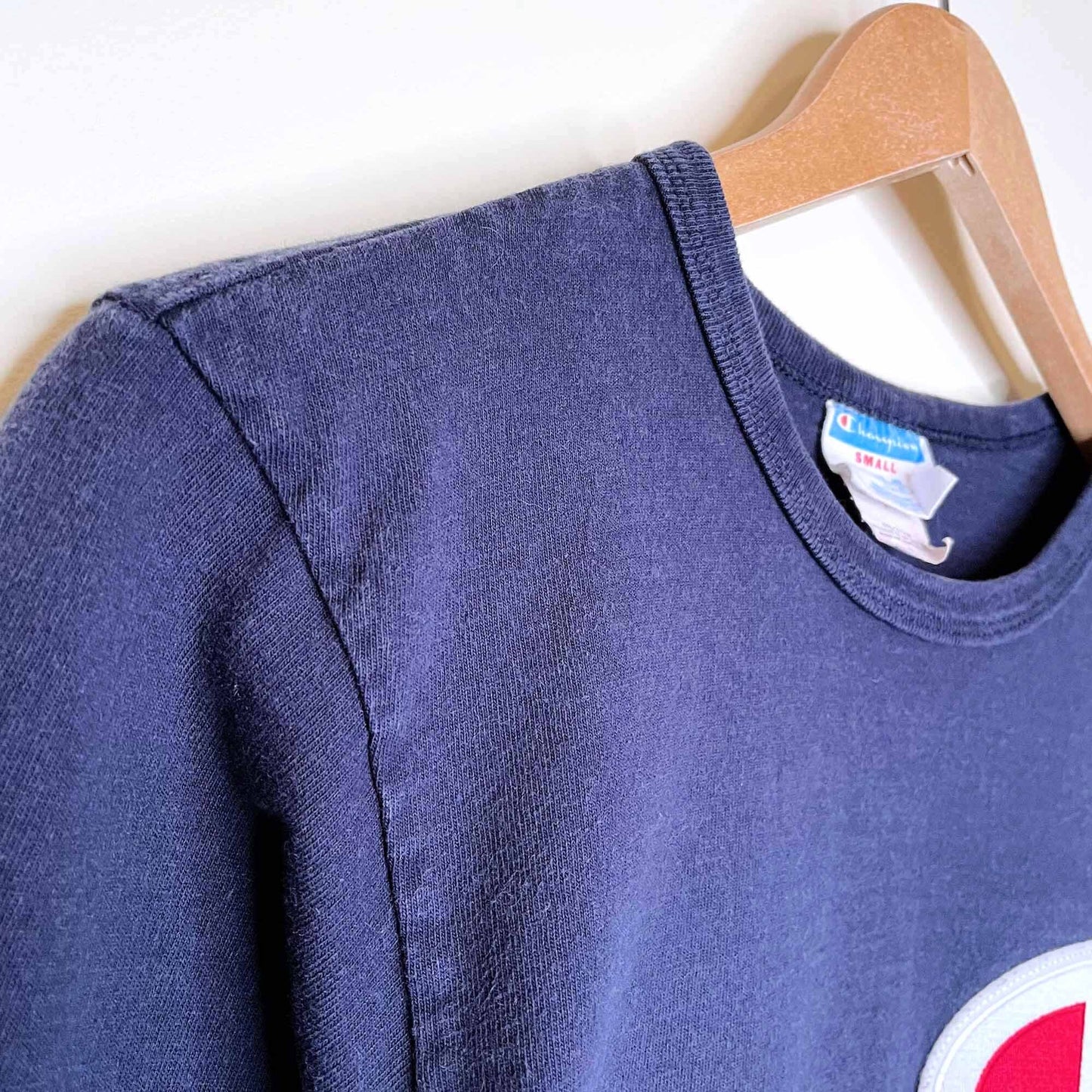 vintage champion big c patch long sleeve tee - size small