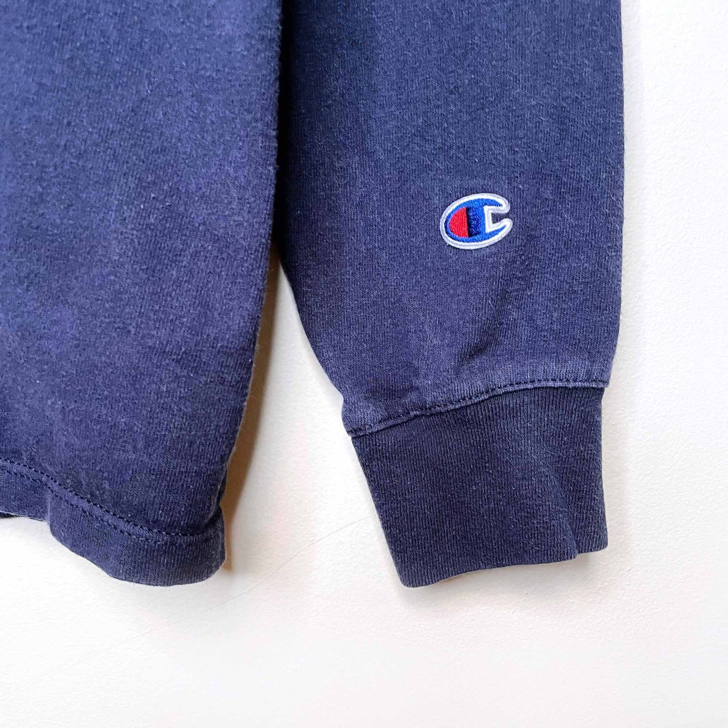 vintage champion big c patch long sleeve tee - size small