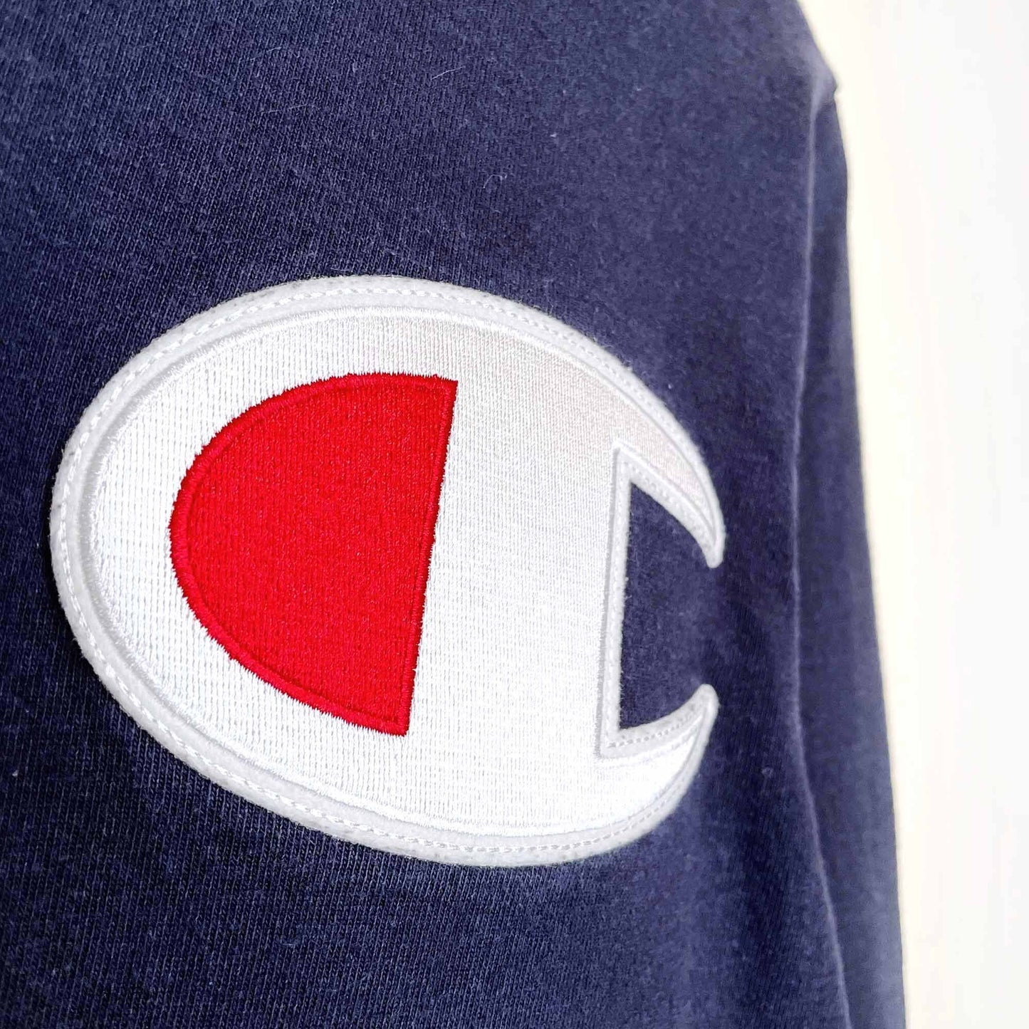 vintage champion big c patch long sleeve tee - size small