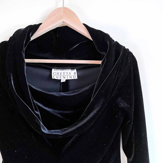 vintage chetta b evening velvet wide cowl neck blouse - size small