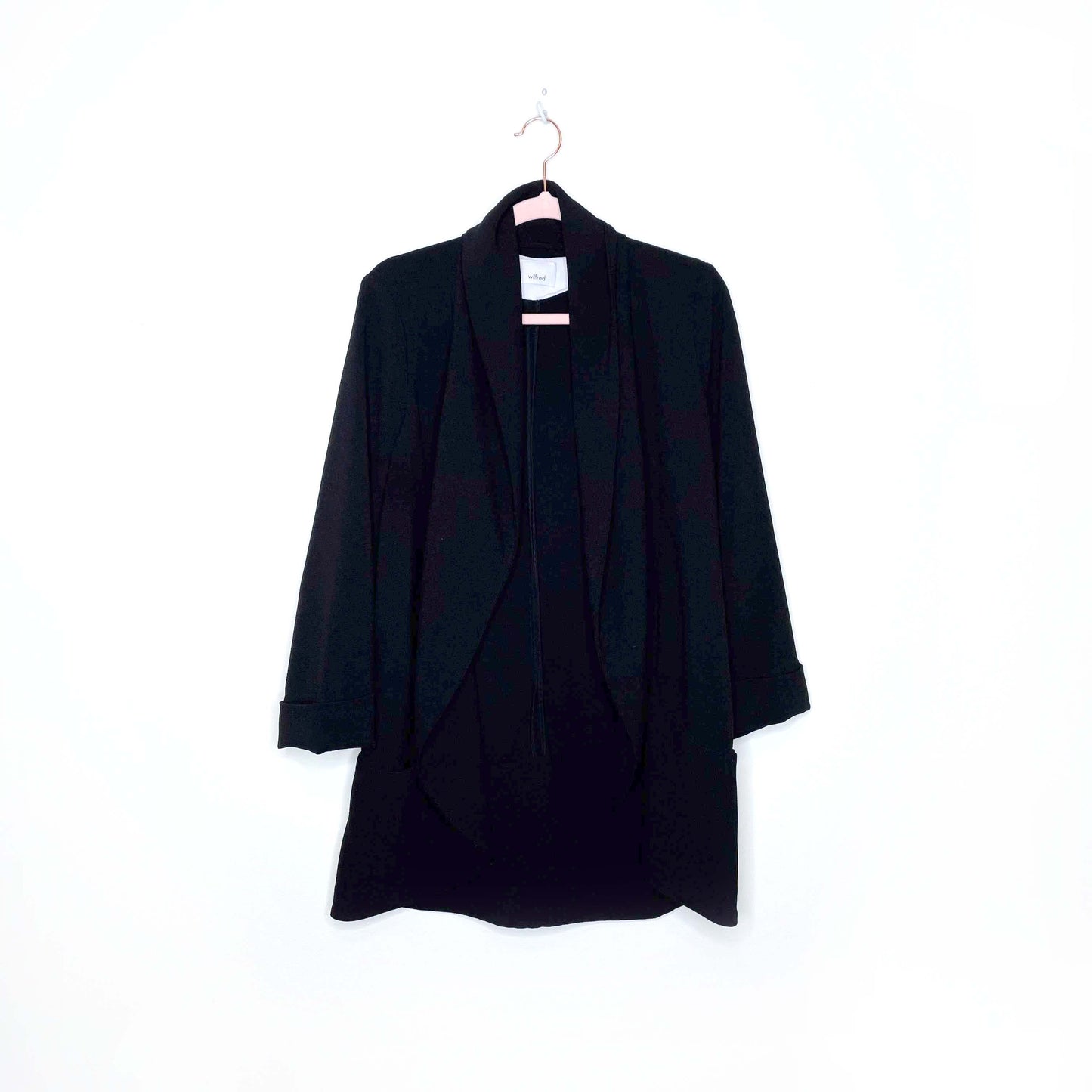 wilfred black chevalier open front blazer jacket - size 10