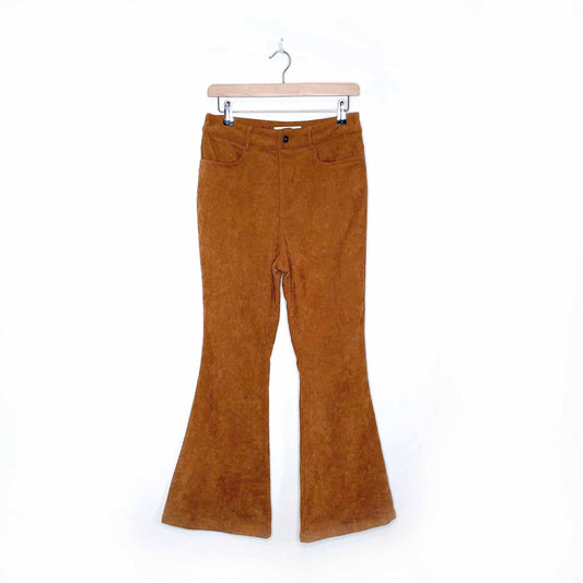 cider brown high rise corduroy flare pants - size small