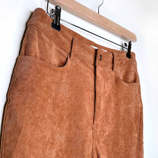 cider brown high rise corduroy flare pants - size small