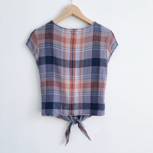 Cloth &amp; Stone plaid tie-front shirt - size xs - Anthropologie