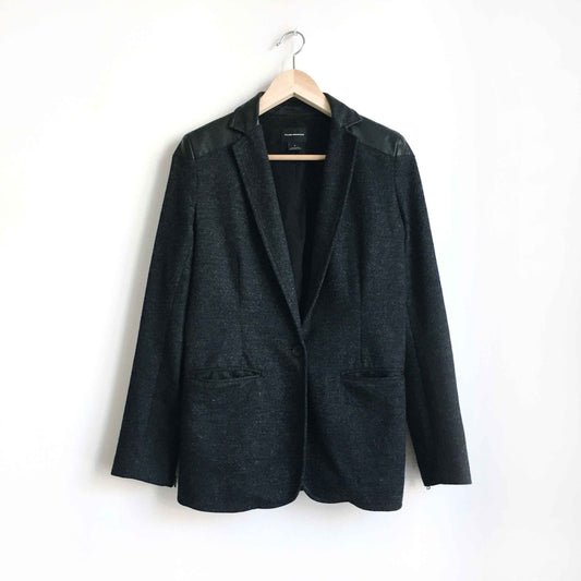 Club Monaco wool blazer with faux leather - size 2