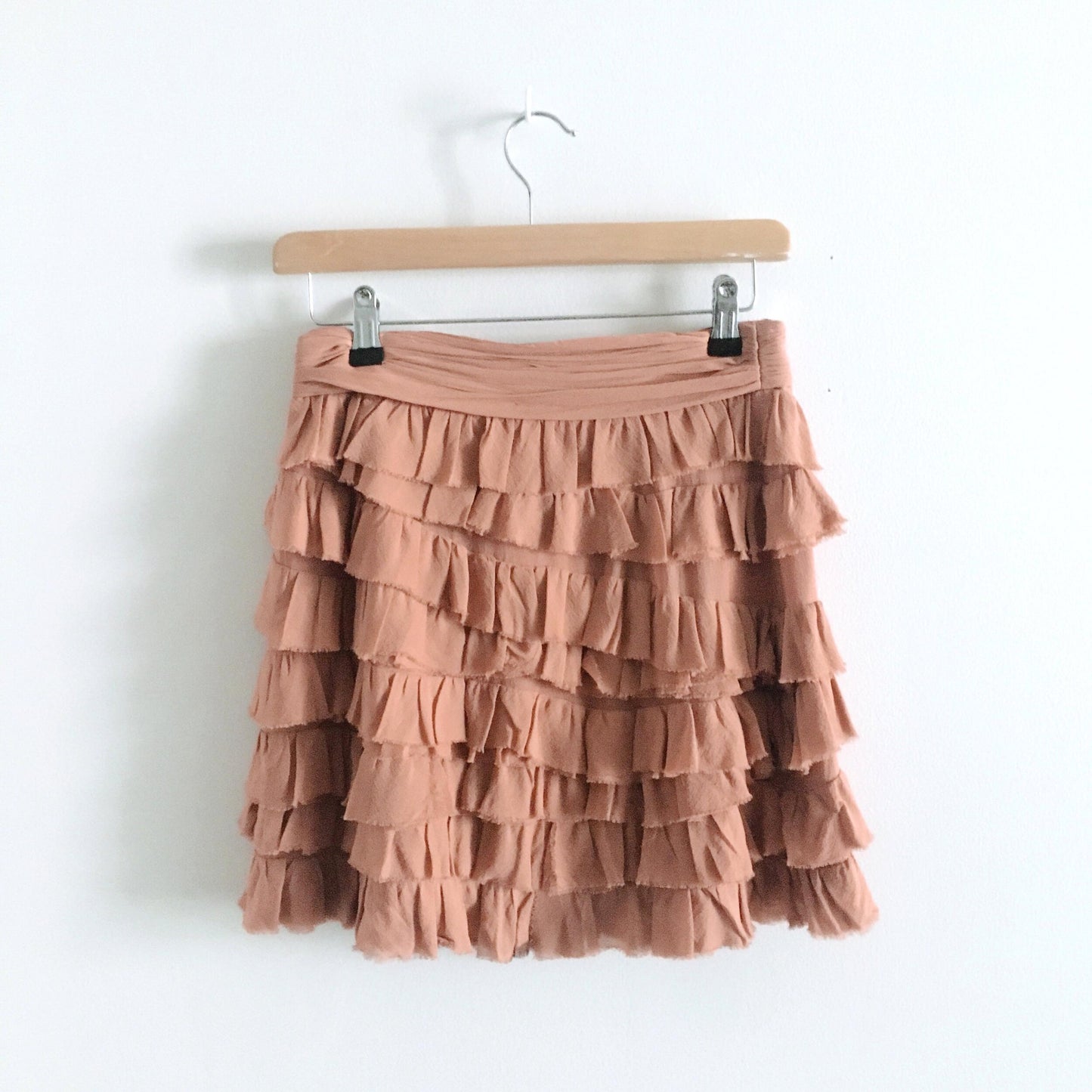club monaco silk ruffle mini skirt - size 2