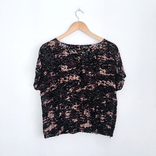 club monaco velvet burnout tee - size small