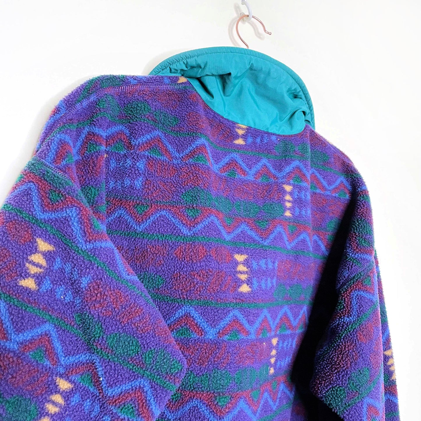 vintage 90s columbia aztec made in usa zip up fleece jacket - size medium