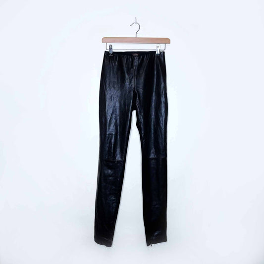 danier lambskin leather front panel leggings - size 4