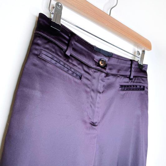 d&g purple stretch satin skinny mid-rise trouser - size 38