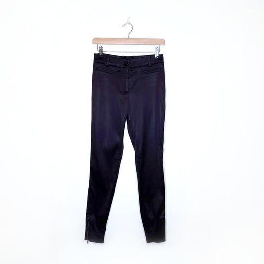 d&g purple stretch satin skinny mid-rise trouser - size 38