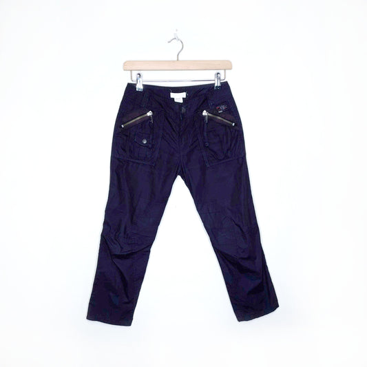 diesel navy blue cropped utility pants - size 24