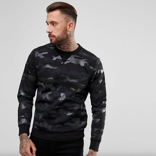 diesel black camo neoprene crew - size xxl