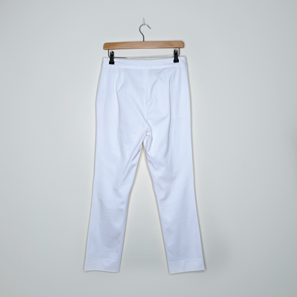 dvf diane von furstenberg white genesis slim tailored trouser - size 6