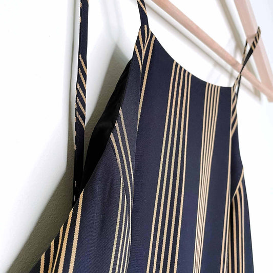 dynamite high neck low back striped jumpsuit - size xs