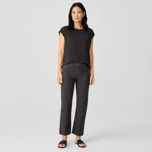 eileen fisher organic cotton straight leg jeans - size 2P