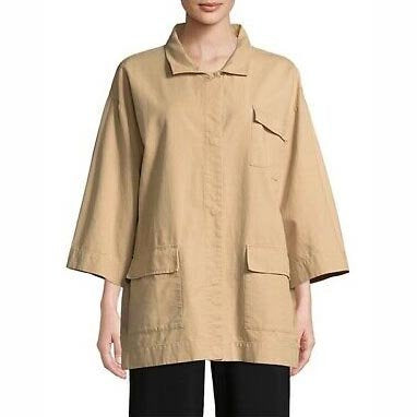 eileen fisher organic cotton hemp utility jacket - size medium