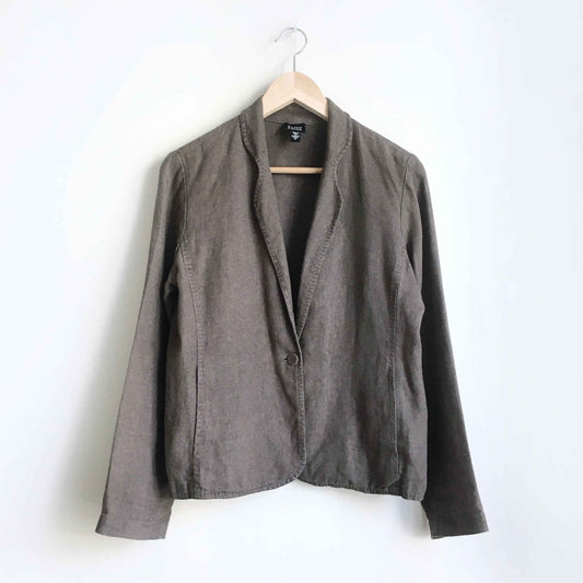 eileen fisher washed irish linen blazer - size small