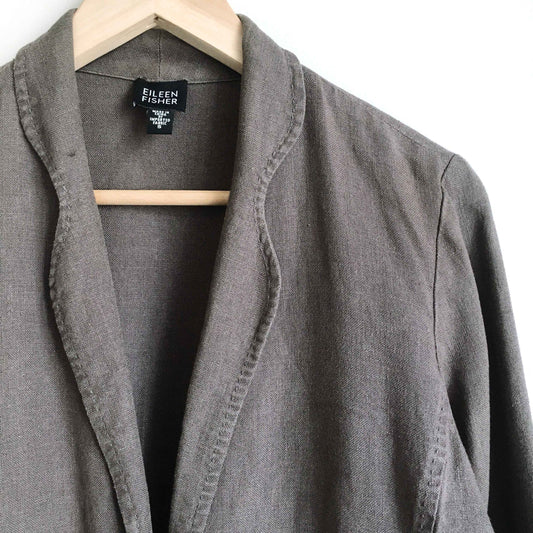 eileen fisher washed irish linen blazer - size small