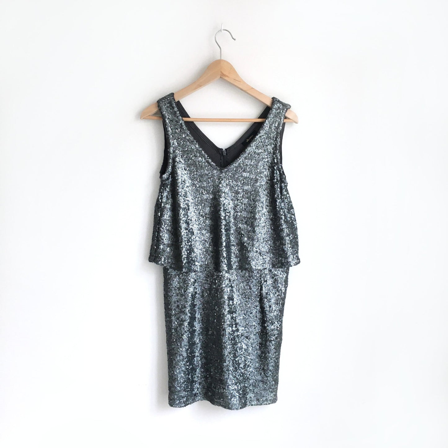 ella moss draped sequin cocktail dress - size medium