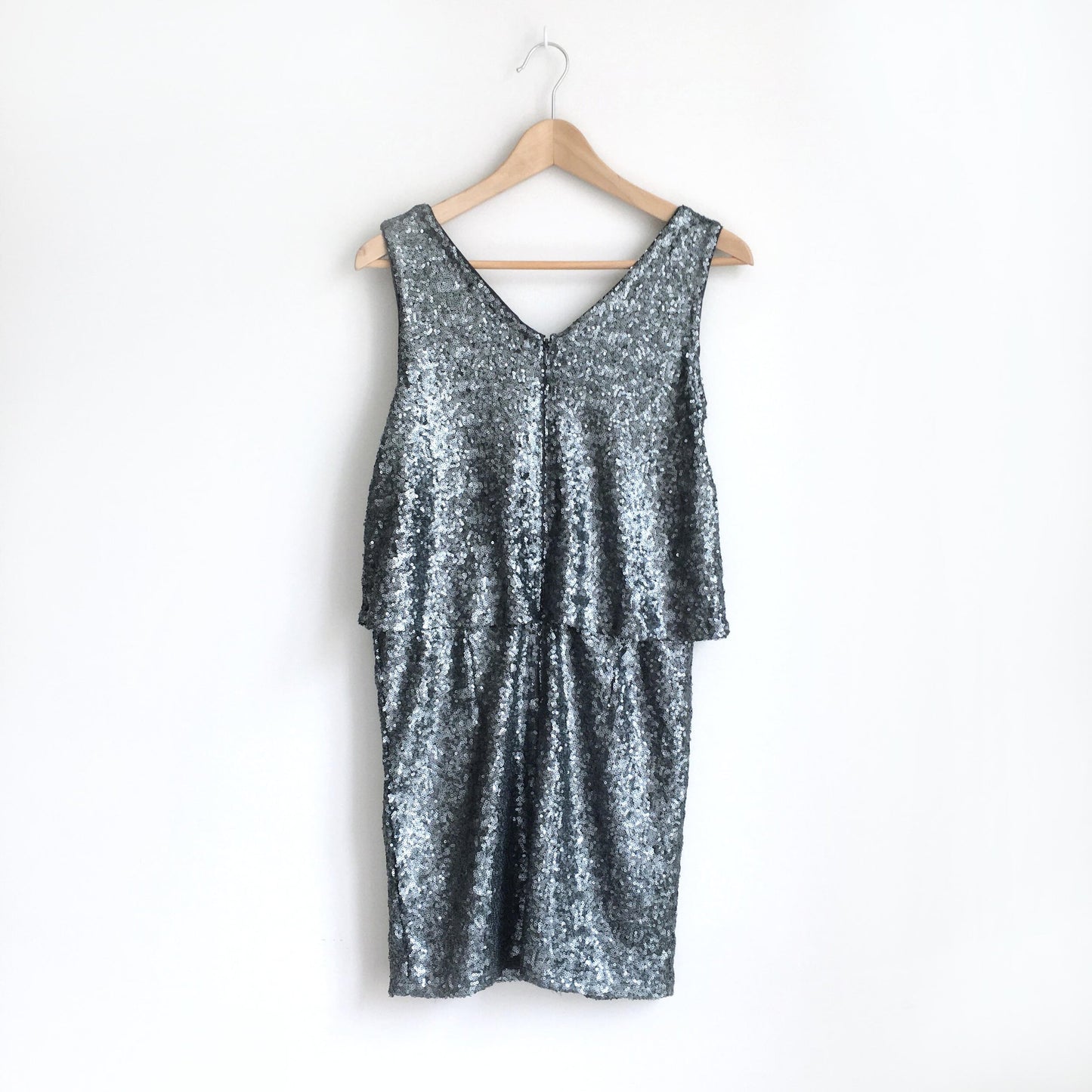 ella moss draped sequin cocktail dress - size medium