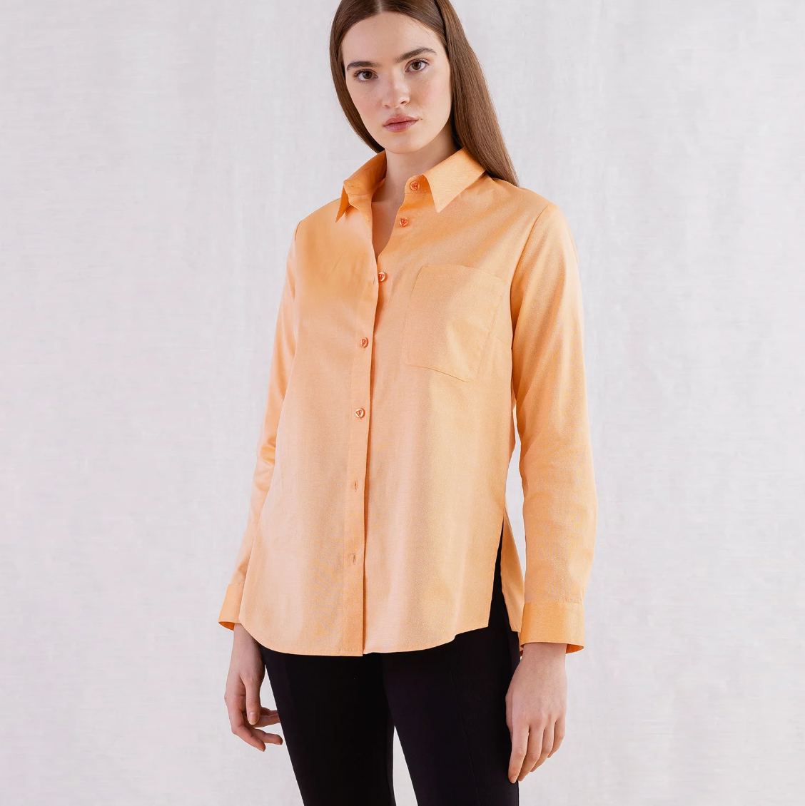 ellie mae marvin button down shirt in sherbert - size medium