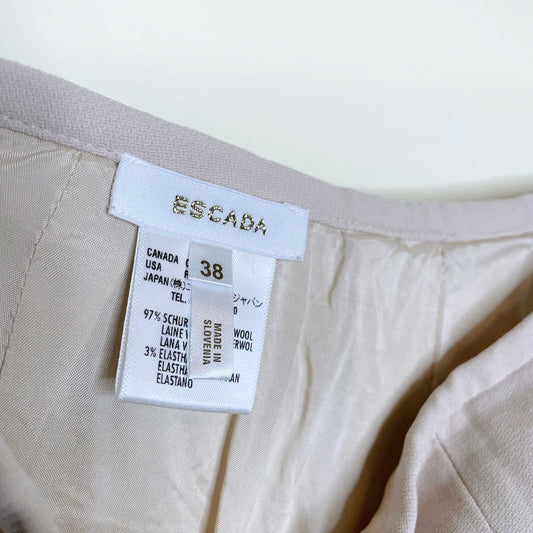 vintage escada cream wool flare leg trouser - size 38