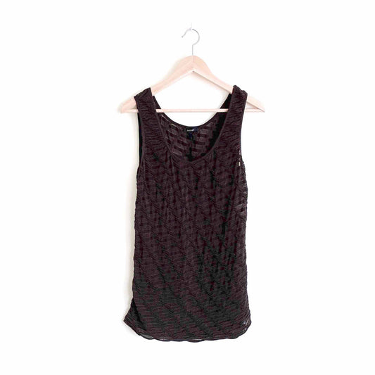 escada stretch knit semi-sheer tank top - size 36