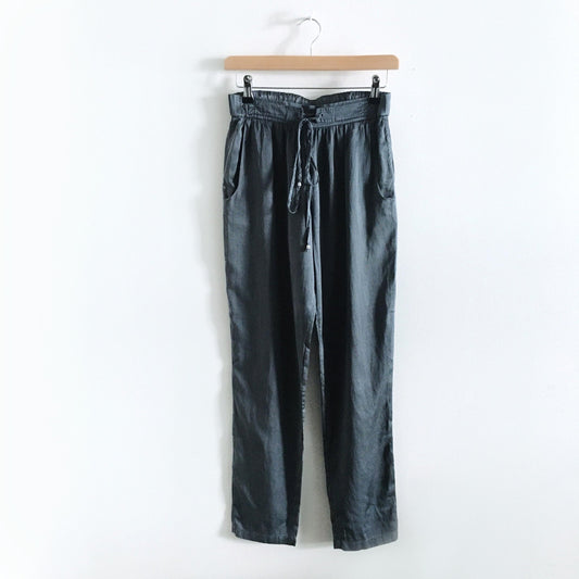 french connection silk drawstring joggers - size 0