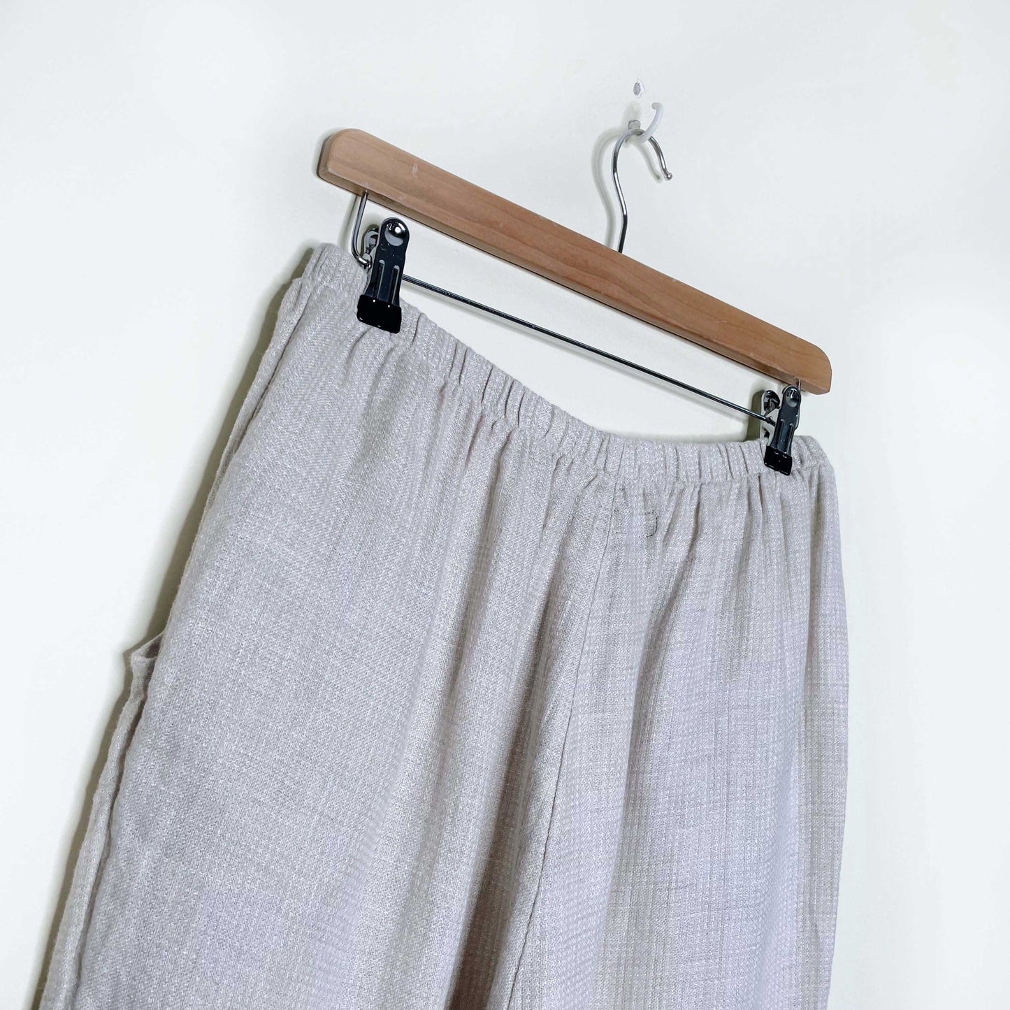 flax cream linen wide leg high rise pants - size medium