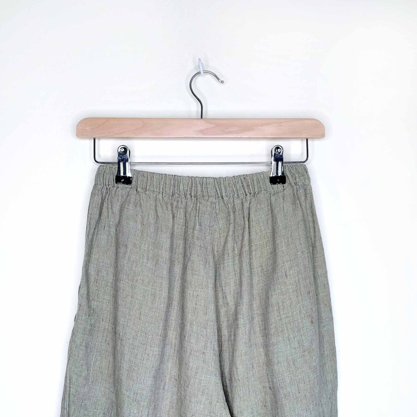 FLAX green heather wide leg linen pants - size petite