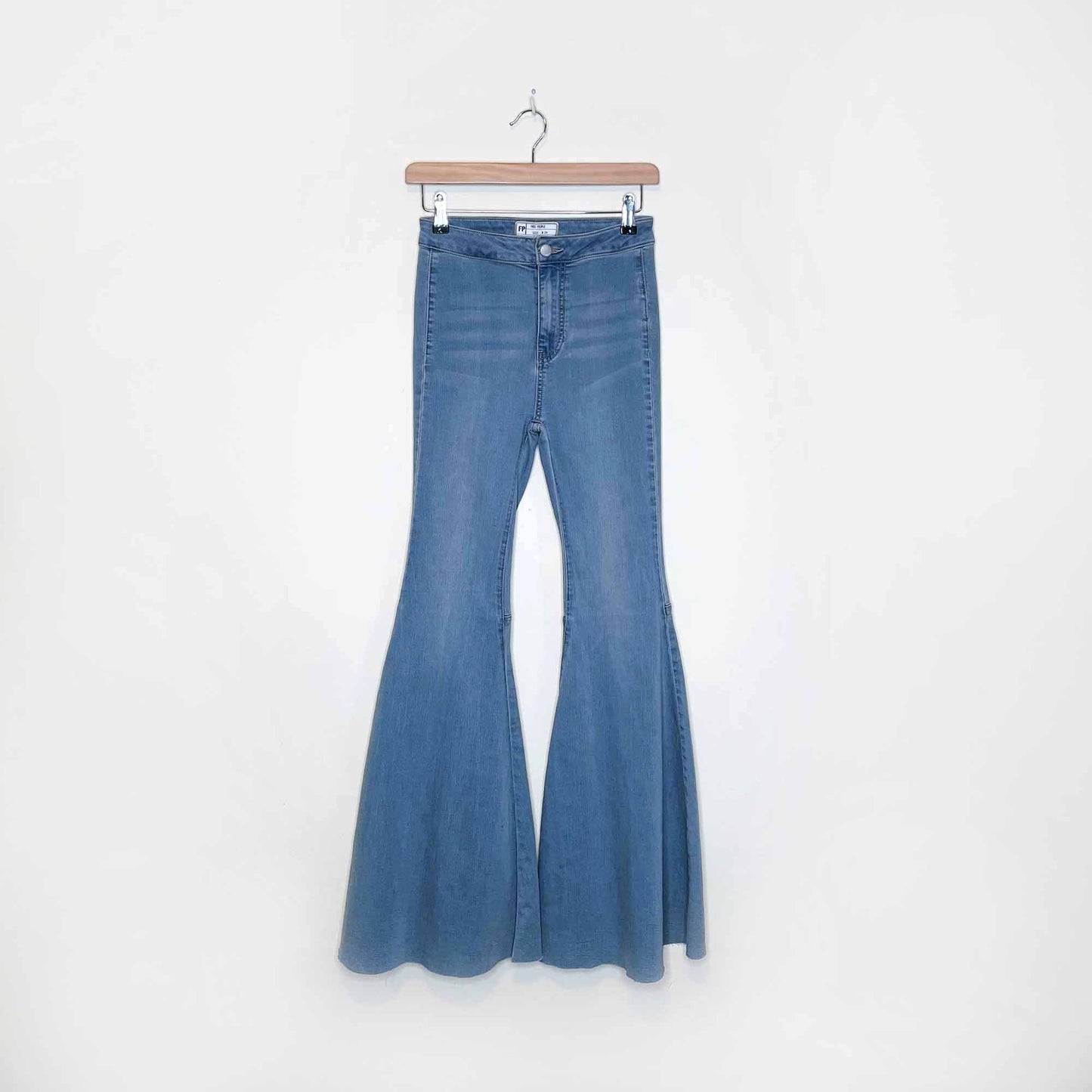 free people just float on high rise flare bell bottom jeans - size 24