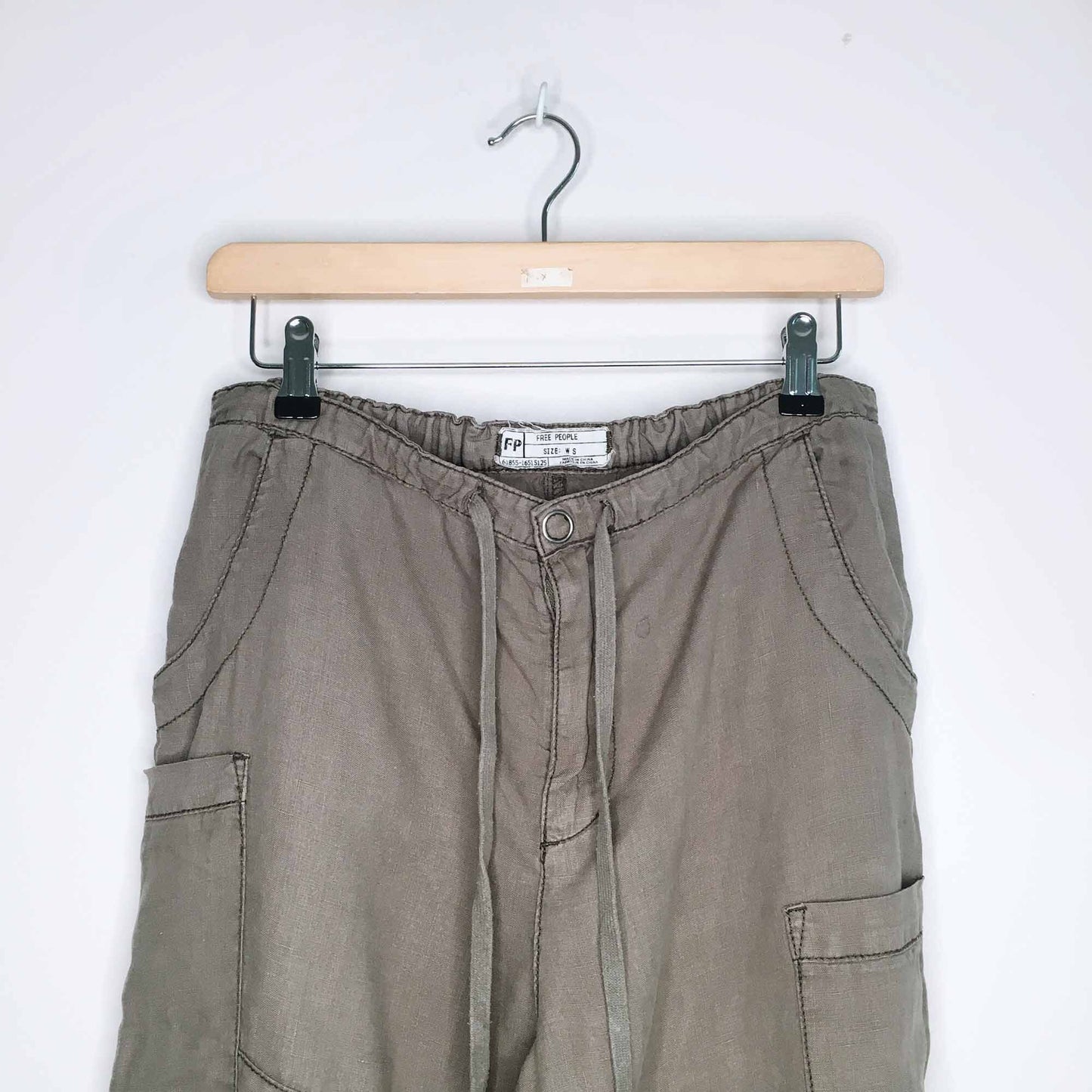 Free People wide leg linen utility pants - size Small