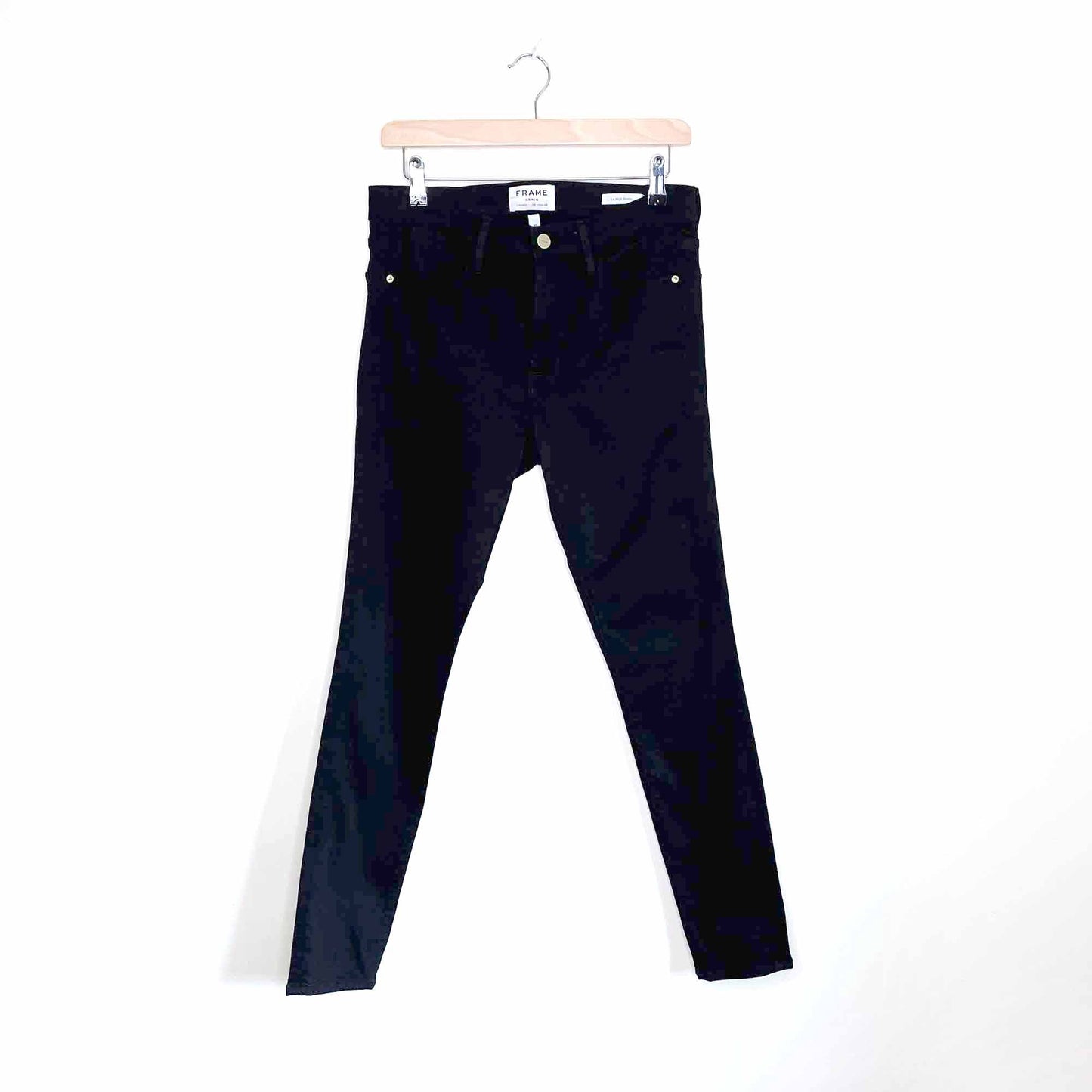 frame le high skinny  jeans in black vian - size 30