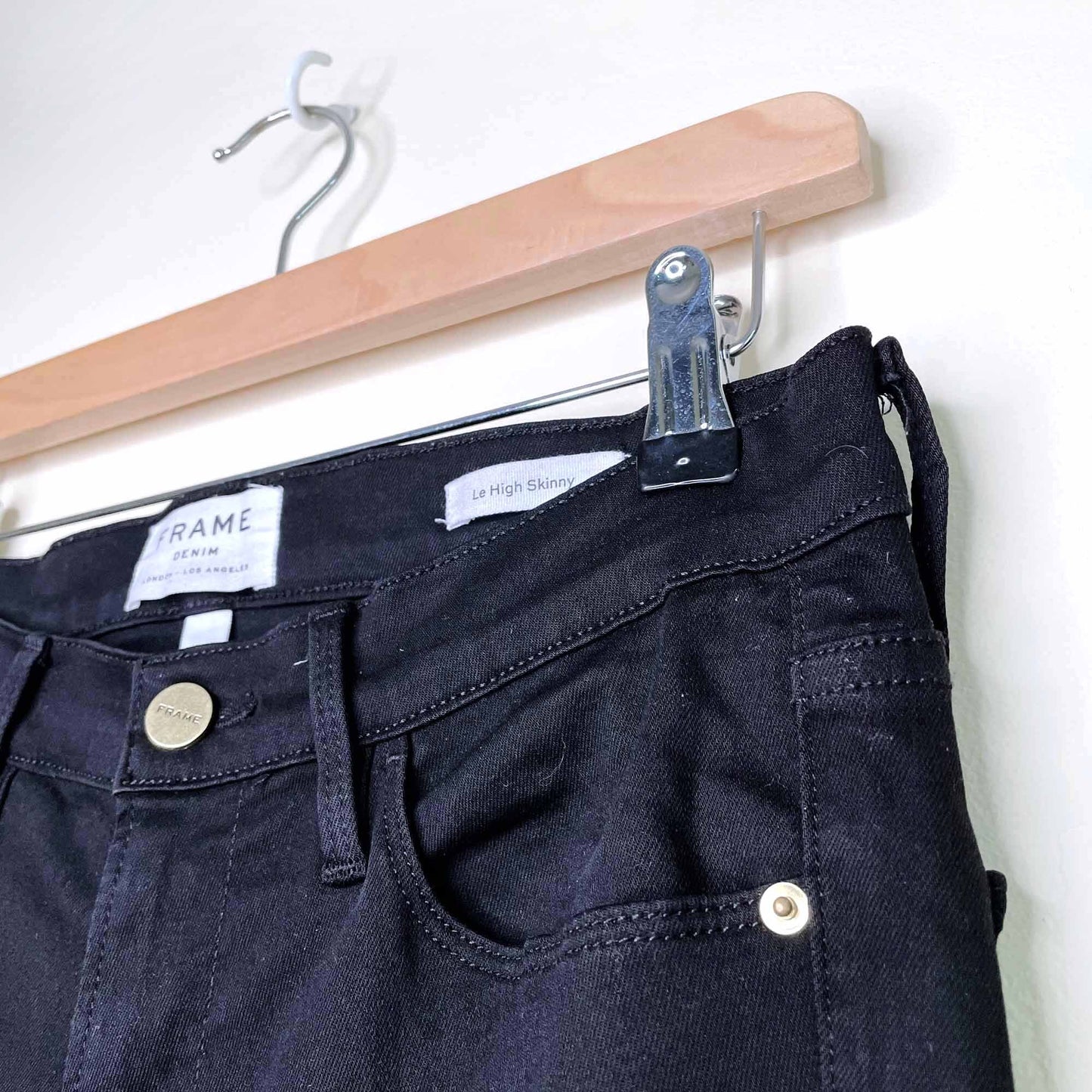 frame le high skinny  jeans in black vian - size 30