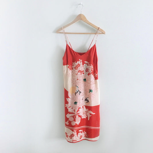 French Connection waterlily oriental slip dress - size Small