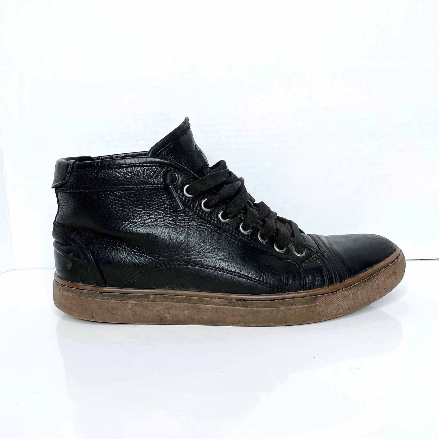 frye black leather high top skate shoe - size 9.5 M