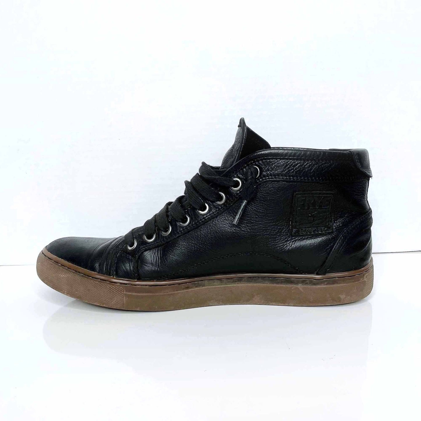 frye black leather high top skate shoe - size 9.5 M