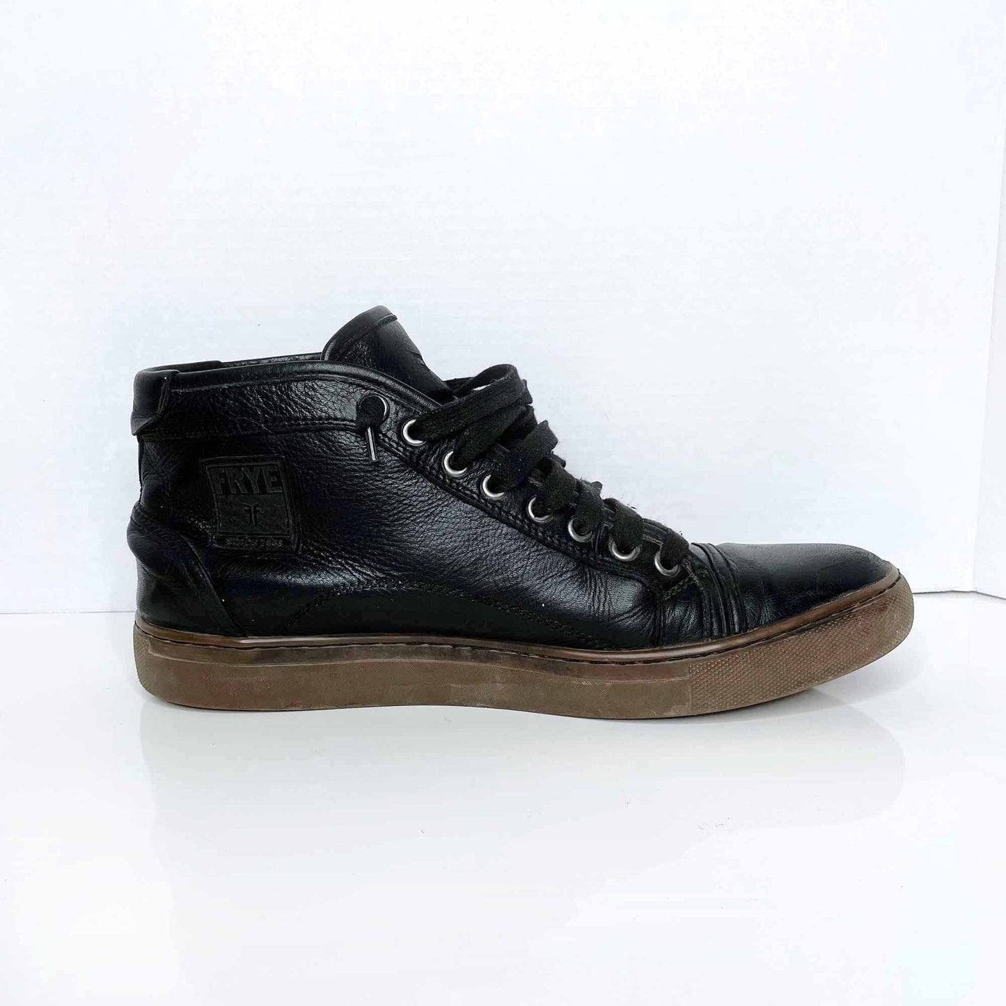 frye black leather high top skate shoe - size 9.5 M