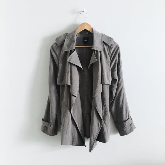 gap open waterfall belted trench - size xs