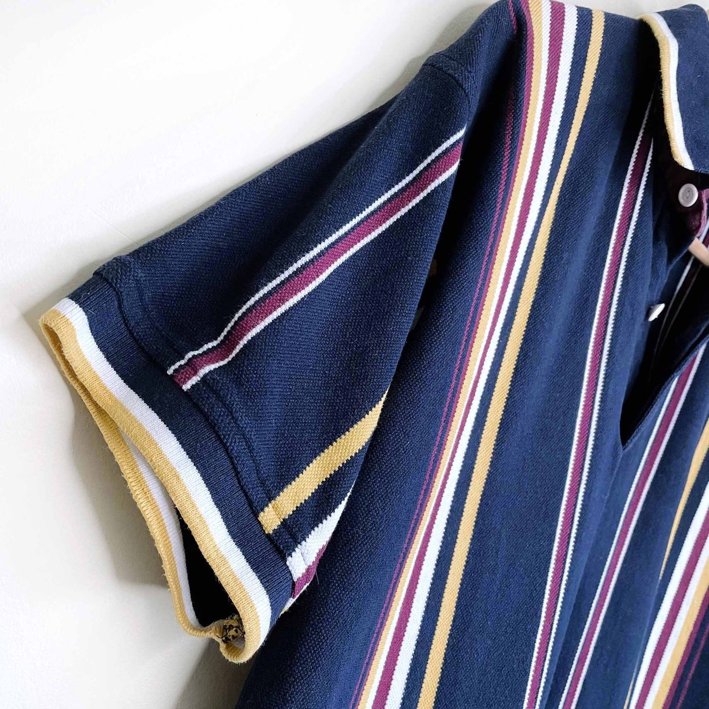 vintage 90's givenchy activewear multicolour striped polo - size medium