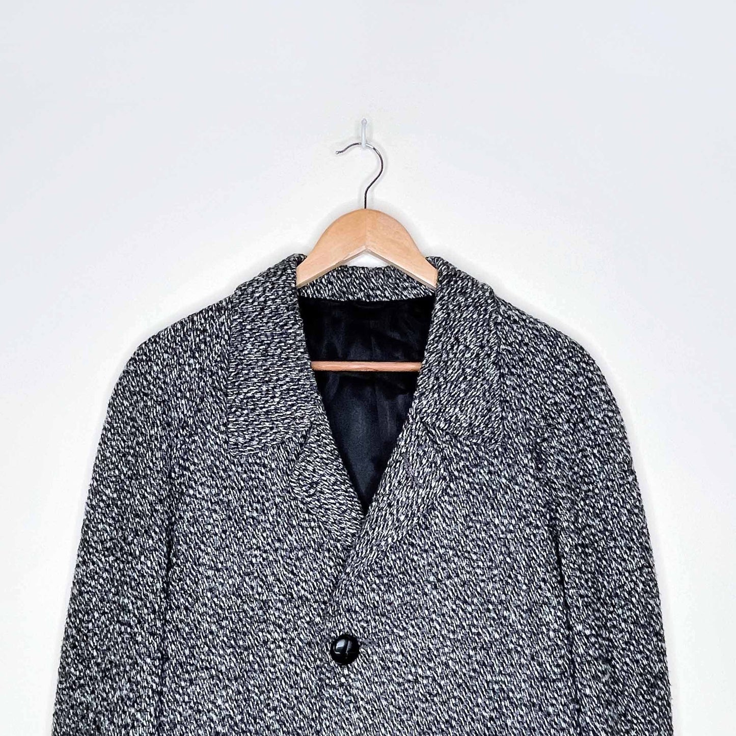 vintage givenchy monsieur wool tweed belted overcoat - size 38