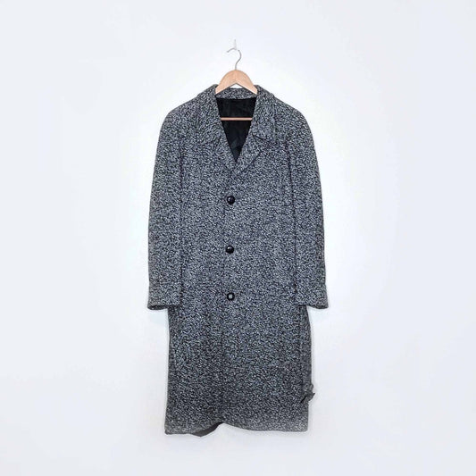 vintage givenchy monsieur wool tweed belted overcoat - size 38