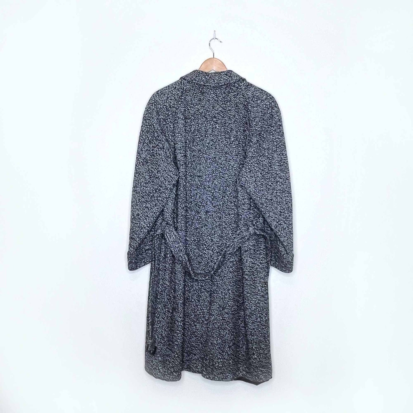 vintage givenchy monsieur wool tweed belted overcoat - size 38