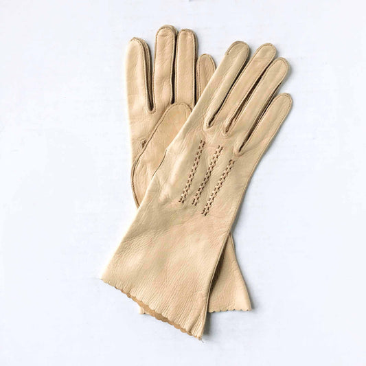 vintage natural leather driving gloves - size small