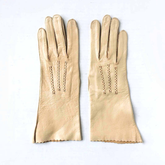 vintage natural leather driving gloves - size small